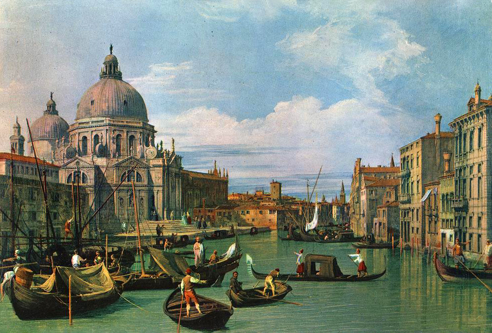 El Gran Canal y la Iglesia del Salute Canaletto Venecia Pintura al óleo